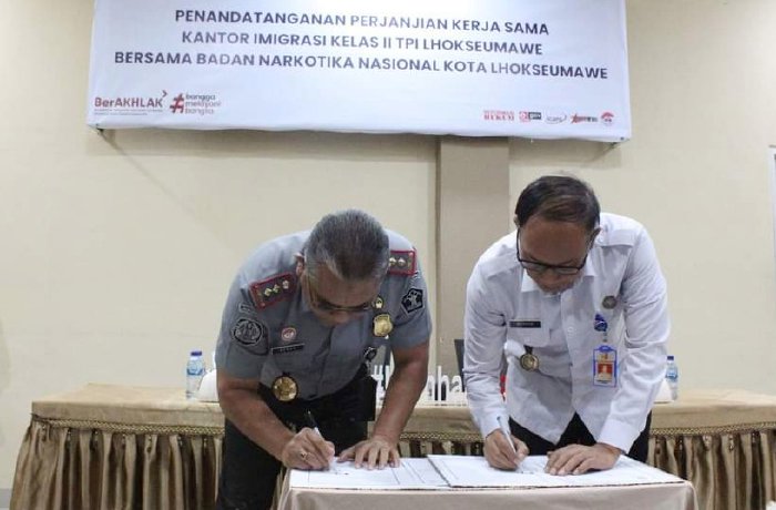 Kantor Imigrasi Lhokseumawe dan BNN Jalin Kerja Sama untuk Perangi Peredaran Narkotika